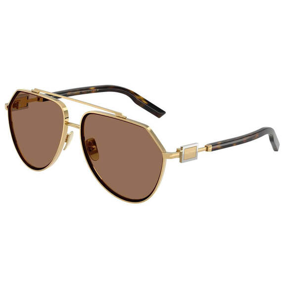 Dolce & Gabbana DG2315 02/73 Gold/Dark Brown Lens Men's 62mm Sunglasses